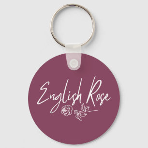 Englische Rose TYPOGRAFIE HANDSCHRIFTLICHER STIL Schlüsselanhänger