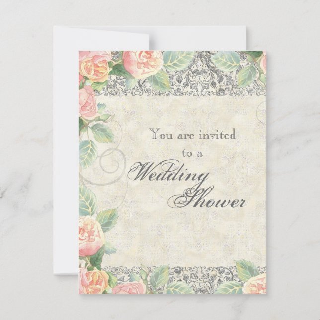 Englische Rose u. silberne Hochzeit oder Einladung (Vorderseite)