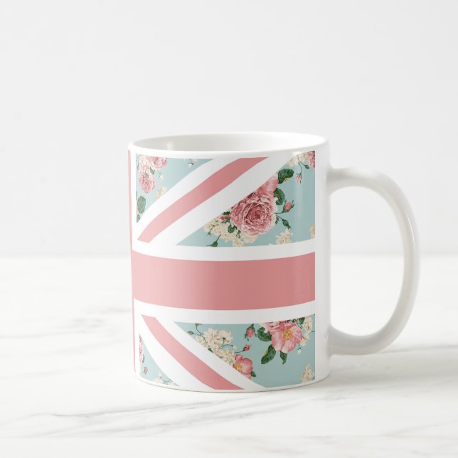 Englische Rosen-Gewerkschafts-Jack-Flagge Kaffeetasse (Rechts)