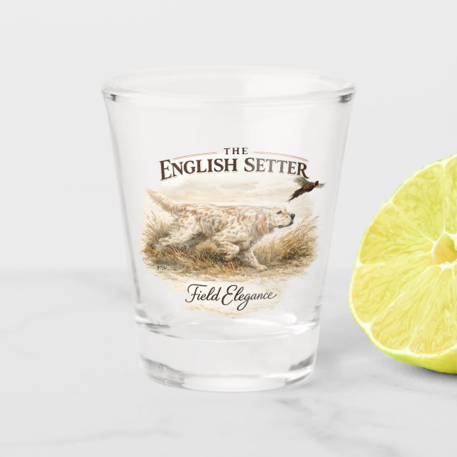 Englische Setter  Schnapsglas (Vorderseite)