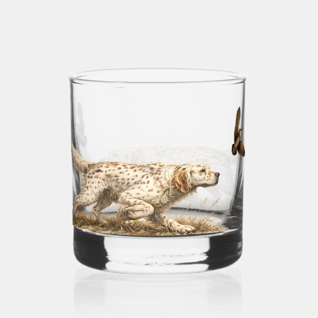 Englische Setter  Whiskyglas (Vorderseite)
