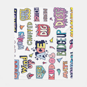 Englische Slangwörter, Doodle-Lettering Fleecedecke