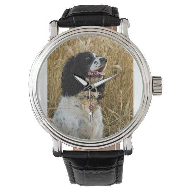 englische springer spaniel in weizen.png armbanduhr (Vorderseite)