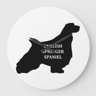 englische springer spaniel name Silhouette Große Wanduhr