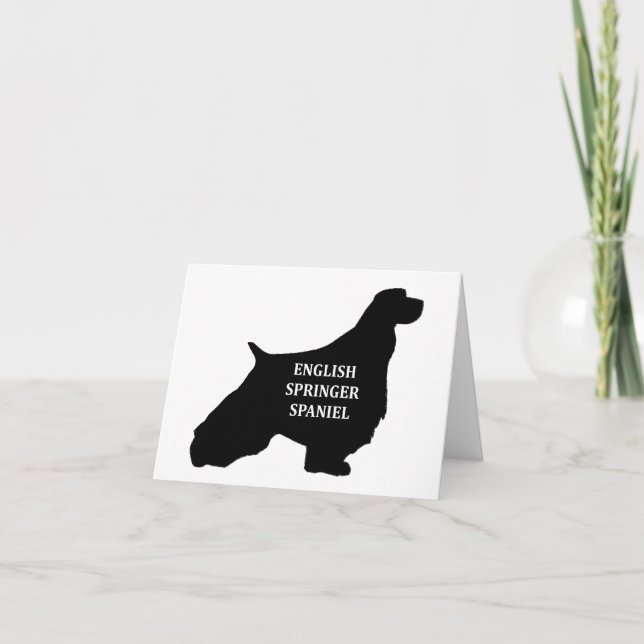 englische springer spaniel name Silhouette Karte (Vorderseite)