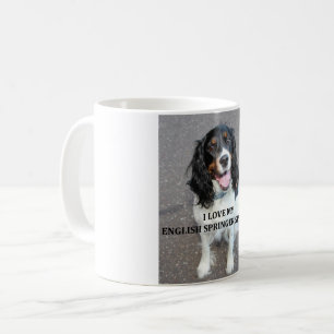 englische springer spaniel Schwarz-weiß tan Liebe Kaffeetasse