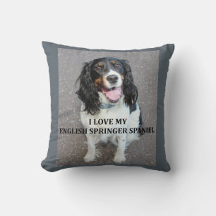 englische springer spaniel Schwarz-weiß tan Liebe  Kissen