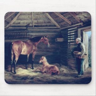 Englische Stute mit ihr Fohlen, 1833 Mousepad