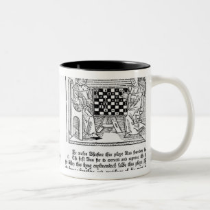 Englische Übersetzung von 'De Ludo Saccorum' Zweifarbige Tasse