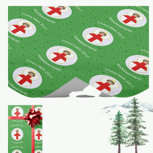 Englische Weihnachtsflagge personalisiert Geschenkpapier
