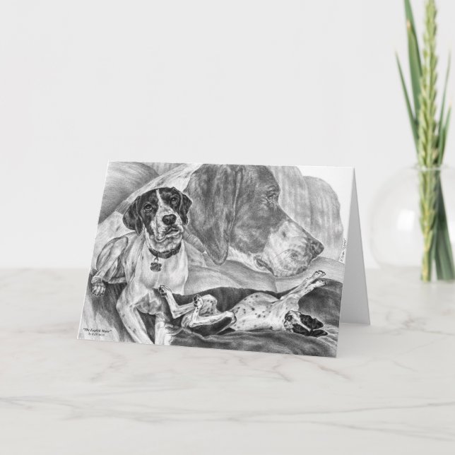 Englische Zeiger-Hunde, die durch Kelli Schwan Karte (Vorderseite)