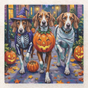 Englischer Amerikanischer Fuchsjagdhund in Hallowe Glasuntersetzer