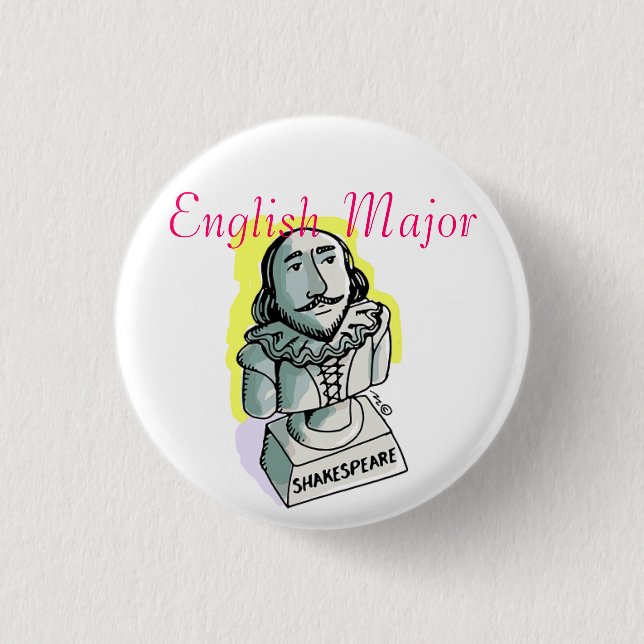 Englischer bedeutender Shakespeare-Knopf Button (Vorderseite)