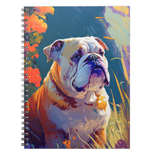 Englischer Bulldog Hund Tierportrait Painting Pet Notizblock