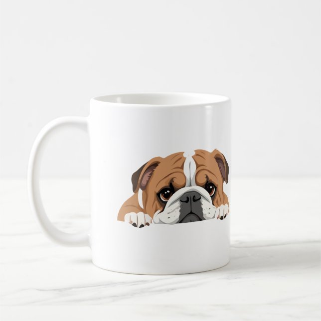 Englischer Bulldog Pinking Niedlich Adorable Funny Kaffeetasse (Links)