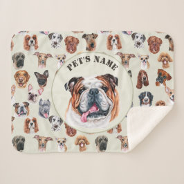 Englischer Bulldog und Freunde personalisiertes Ha Sherpadecke
