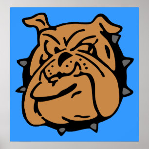 Englischer Bulldoggen-Cartoon Poster