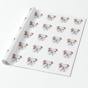 ENGLISCHER BULLDOGGEN-KOPF GESCHENKPAPIER