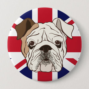 Englischer Bulldoggen-u. Gewerkschafts-Jack-runder Button