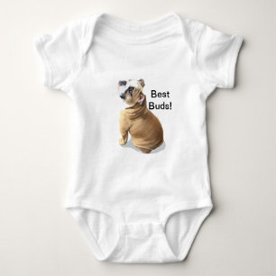 Englischer Bulldoggenwelpe mit Herzentwurf Baby Strampler