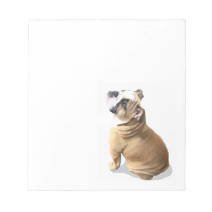 Englischer Bullenhund Welpe mit Herzdesign CUSTOMI Notizblock