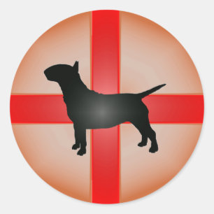 Englischer Bullterrier-Aufkleber Runder Aufkleber
