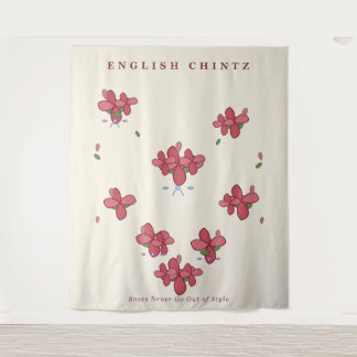 Englischer Chintz-Blumenmuster Wandteppich