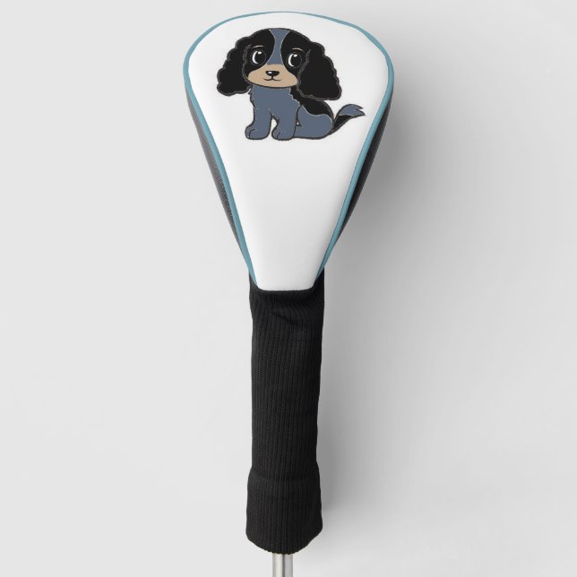 englischer Cocker spaniel blue roan and tan Cartoo Golf Headcover (Vorderseite)