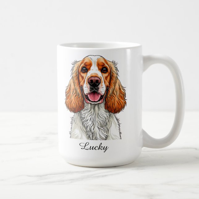 Englischer Cocker Spaniel Hundeporträt Kaffeetasse (Rechts)