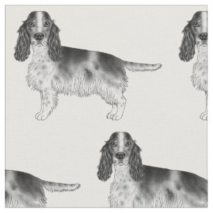 Englischer Cocker Spaniel in Schwarz-Weiß-Muster Stoff