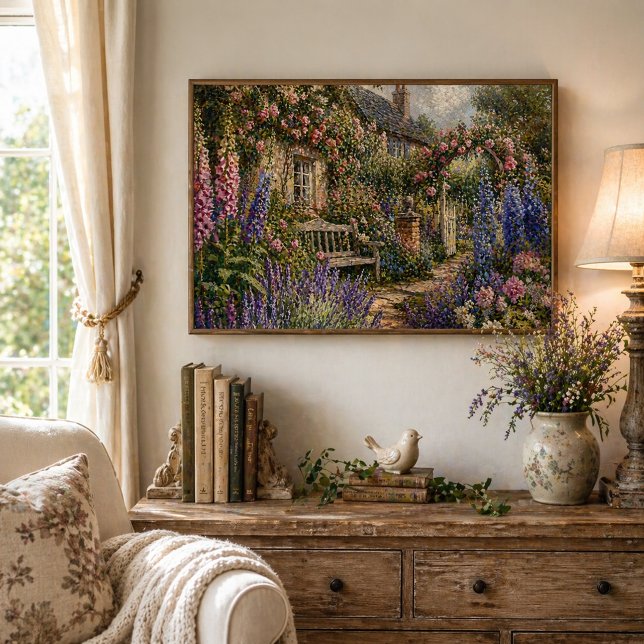 Englischer Cottagegarten Romantische Blumen Poster (Von Creator hochgeladen)