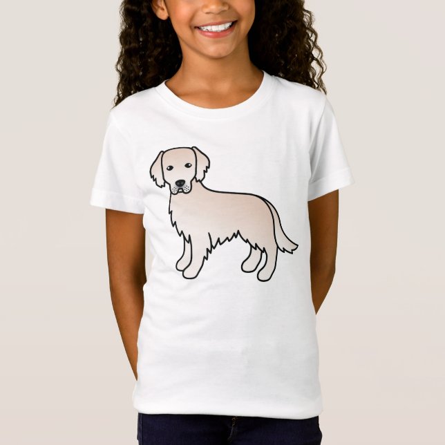 Englischer Cream Golden Retriever Cartoon Dog Zeic T-Shirt (Vorderseite)