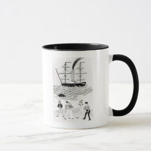 Englischer Dampfer an Bezirk, 1840 Tasse
