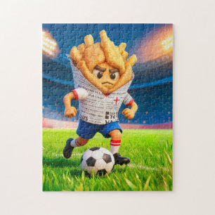 Englischer Fish-and-Chips-Fußballspieler-Charakter