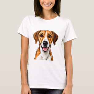 Englischer Foxhound Hund Helle, glückliche Mimik T-Shirt