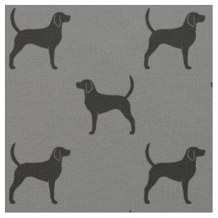 Englischer Foxhound-Silhouette-Muster Stoff