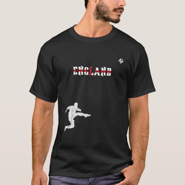 Englischer Fußballspieler mit Fußball Ball England T-Shirt (Vorderseite)