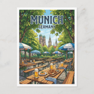 Englischer Garten Biergarten München Deutschland Postkarte