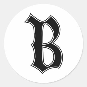 Englischer gotischer Monogrammbuchstabe B Runder Aufkleber