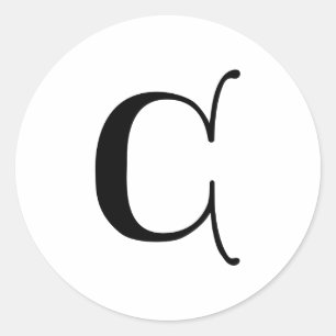 Englischer gotischer Monogrammbuchstabe C Runder Aufkleber