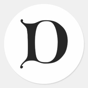 Englischer gotischer Monogrammbuchstabe D Runder Aufkleber