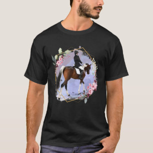 Englischer Hunter Jumper Dressur Eventing Brauner T-Shirt