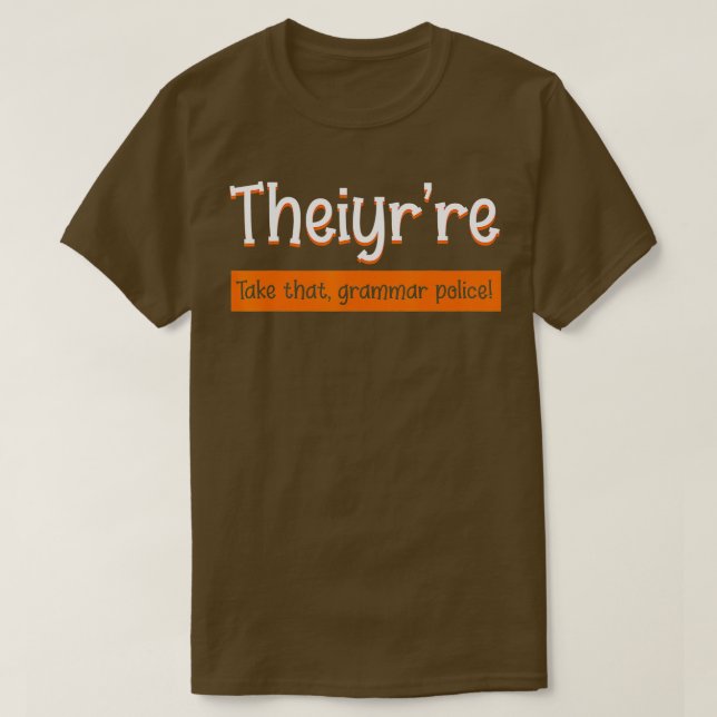 Englischer Lehrer Grammar Polizeilehrer Grammaria T-Shirt (Design vorne)