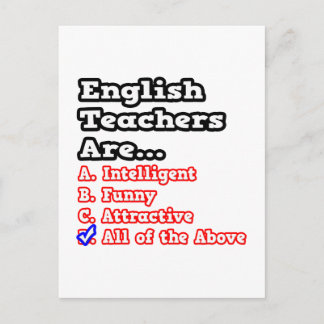 Englischer Lehrer Quiz...Joke Postkarte