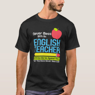 Englischer Lehrer Spaß Lesen von Büchern Vokabular T-Shirt
