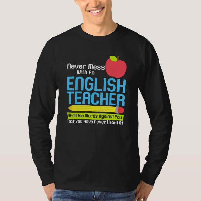 Englischer Lehrer Spaß Lesen von Büchern Vokabular T-Shirt (Vorderseite)