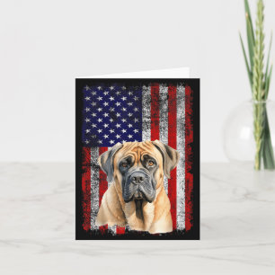 Englischer Mastiff-Hundefreund US-Flagge 4. Juli Karte