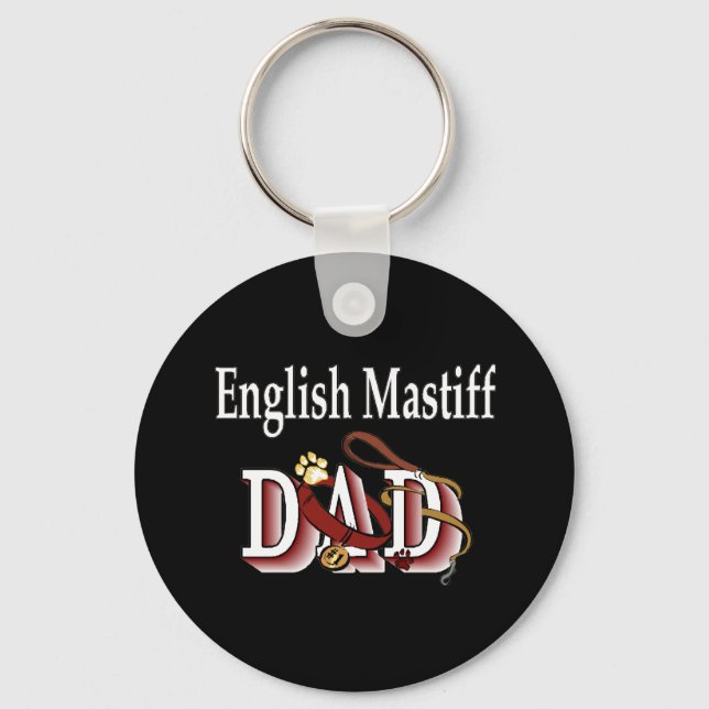 englischer Mastiff Papa Schlüsselanhänger (Vorderseite)