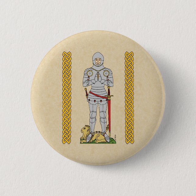 Englischer Mittelalter Ritter Circa 1430 Button (Vorderseite)