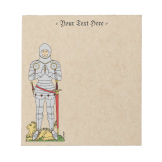 Englischer Mittelalter Ritter Circa 1430 Notizblock